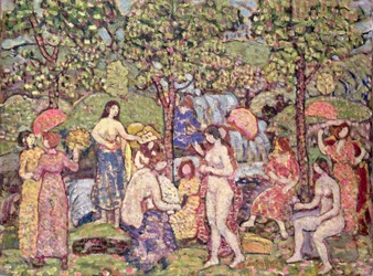 Idylle, Nackte in einer Landschaft, 1913-15